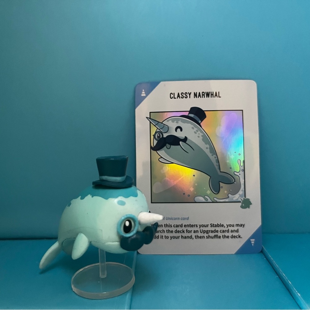 Unstable Unicorns Vinyl Figure - Classy Narwhal with promo card (no box)
